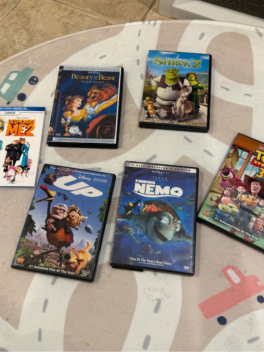 Kids DVD movie Bundle - Shrek, Nemo, Toy Story, Up, Despicable me, Beauty &Beast